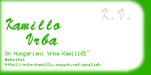 kamillo vrba business card